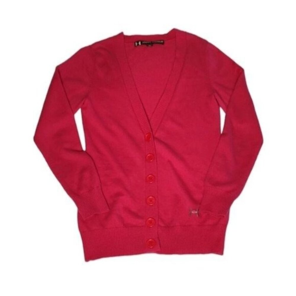 Under Armour Performance Hot Pink Wool Cardigan Small